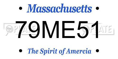 79ME51 Massachusetts License Plate
