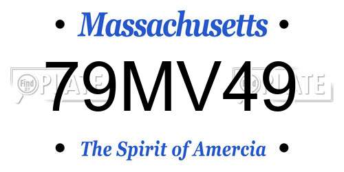 79MV49 Massachusetts License Plate