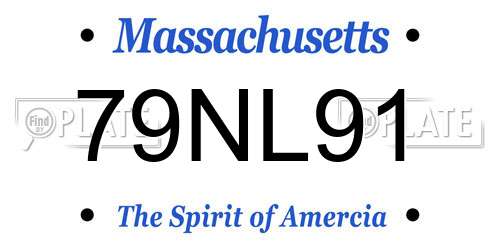 79NL91 Massachusetts License Plate