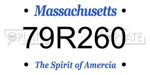 79R260 Massachusetts License Plate