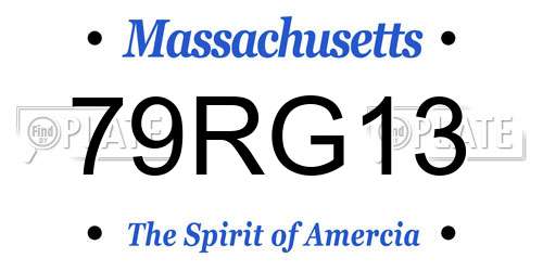 79RG13 Massachusetts License Plate