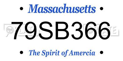 79SB366 Massachusetts License Plate