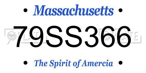 79SS366 Massachusetts License Plate