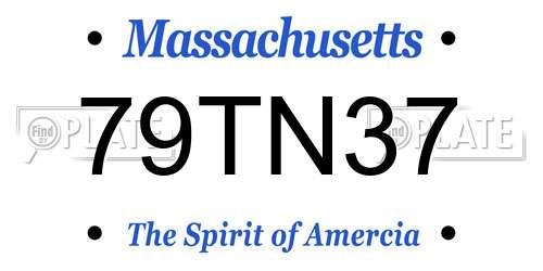 79TN37 Massachusetts License Plate