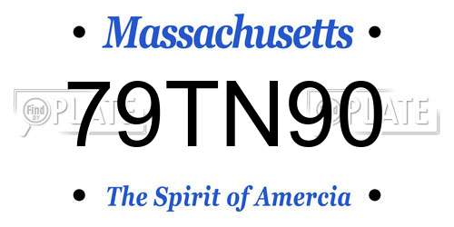 79TN90 Massachusetts License Plate