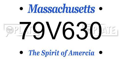 79V630 Massachusetts License Plate