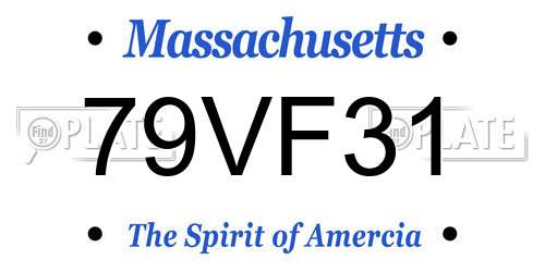 79VF31 Massachusetts License Plate