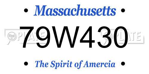 79W430 Massachusetts License Plate