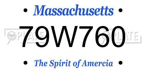 79W760 Massachusetts License Plate