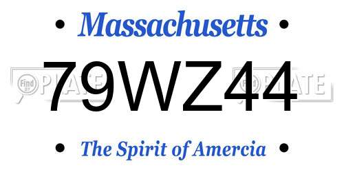 79WZ44 Massachusetts License Plate