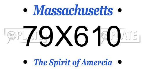 79X610 Massachusetts License Plate