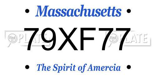 79XF77 Massachusetts License Plate