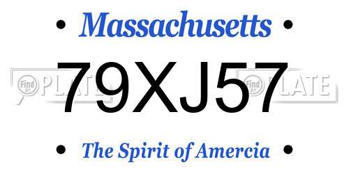 79XJ57 Massachusetts License Plate