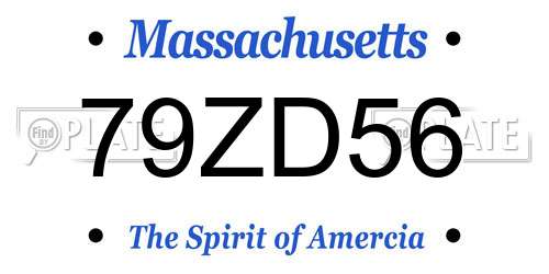 79ZD56 Massachusetts License Plate