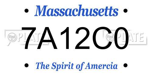 7A12C0 Massachusetts License Plate