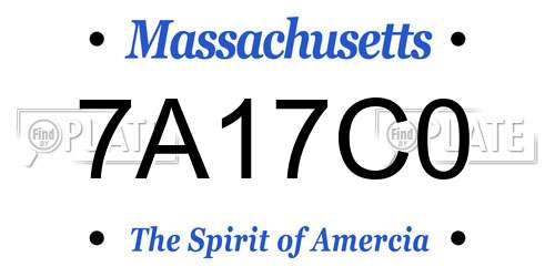 7A17C0 Massachusetts License Plate