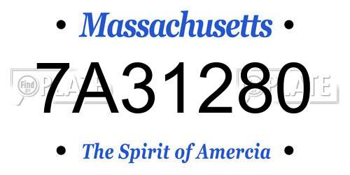 7A31280 Massachusetts License Plate