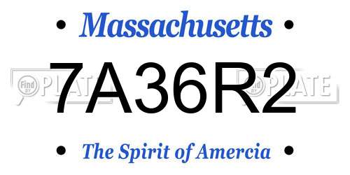 7A36R2 Massachusetts License Plate
