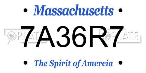 7A36R7 Massachusetts License Plate