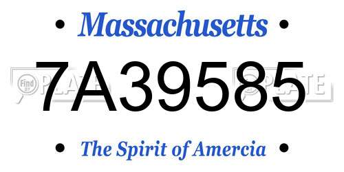 7A39585 Massachusetts License Plate