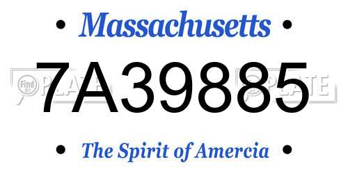 7A39885 Massachusetts License Plate