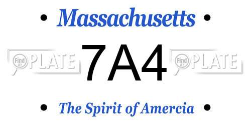 7A4 Massachusetts License Plate
