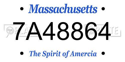 7A48864 Massachusetts License Plate