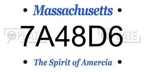 7A48D6 Massachusetts License Plate