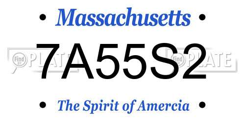 7A55S2 Massachusetts License Plate