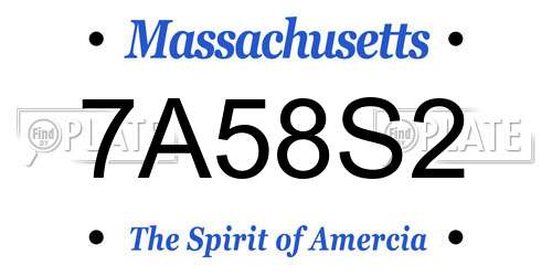 7A58S2 Massachusetts License Plate