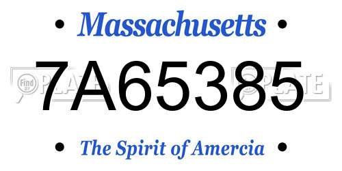 7A65385 Massachusetts License Plate