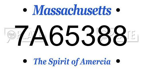 7A65388 Massachusetts License Plate