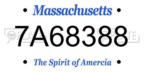 7A68388 Massachusetts License Plate