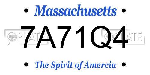 7A71Q4 Massachusetts License Plate