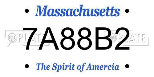 7A88B2 Massachusetts License Plate