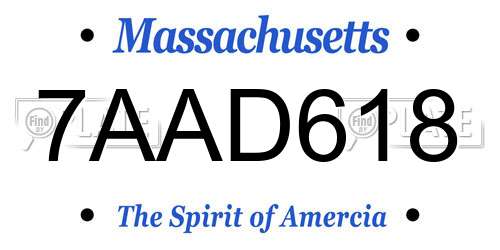 7AAD618 Massachusetts License Plate