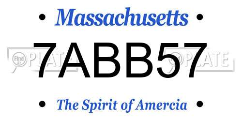 7ABB57 Massachusetts License Plate