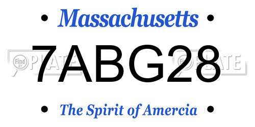7ABG28 Massachusetts License Plate