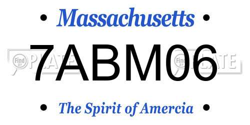 7ABM06 Massachusetts License Plate