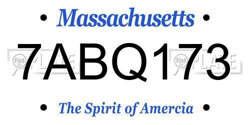 7ABQ173 Massachusetts License Plate