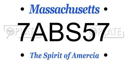 7ABS57 Massachusetts License Plate