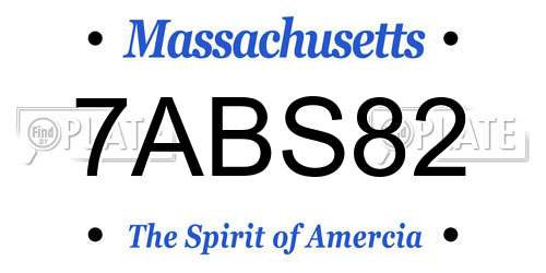 7ABS82 Massachusetts License Plate