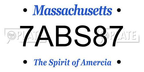 7ABS87 Massachusetts License Plate