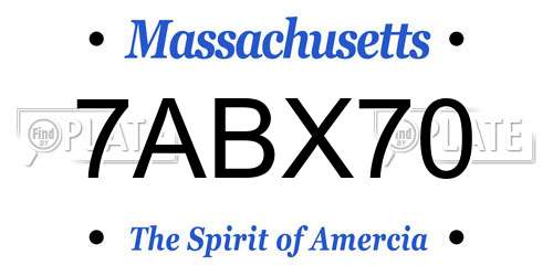 7ABX70 Massachusetts License Plate