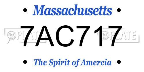 7AC717 Massachusetts License Plate
