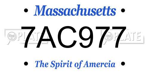 7AC977 Massachusetts License Plate