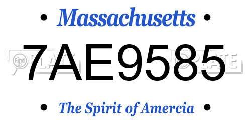 7AE9585 Massachusetts License Plate