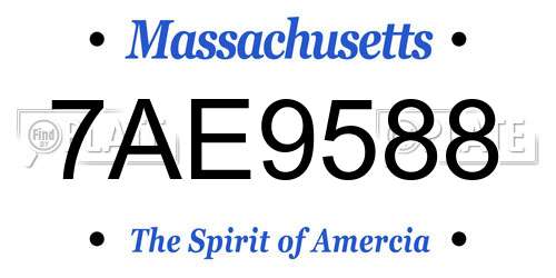 7AE9588 Massachusetts License Plate