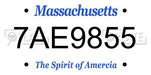 7AE9855 Massachusetts License Plate
