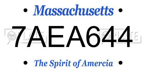 7AEA644 Massachusetts License Plate